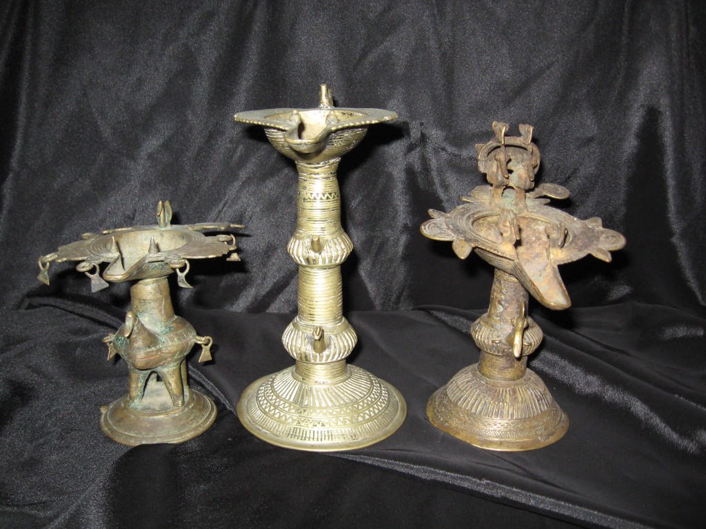Bird Lamps, brass c.1920's, India