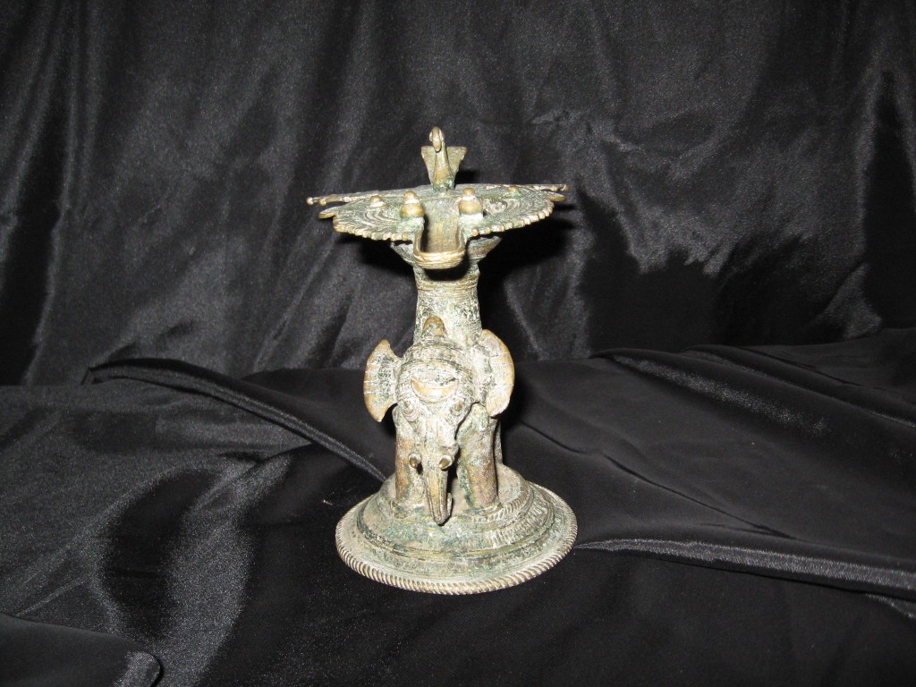 Elephant Lamp, brass c. 1940's, India